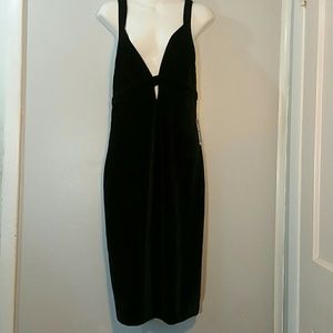 Express Strap Dress Black Sz 10 Deep V:9